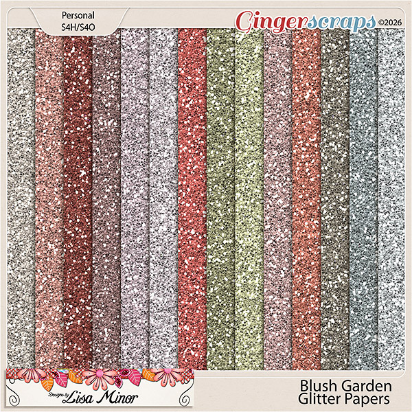 Blush Garden Glitter Papers from Designs by Lisa Minor