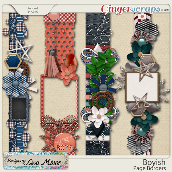 Boyish Page Borders from Designs by Lisa Minor
