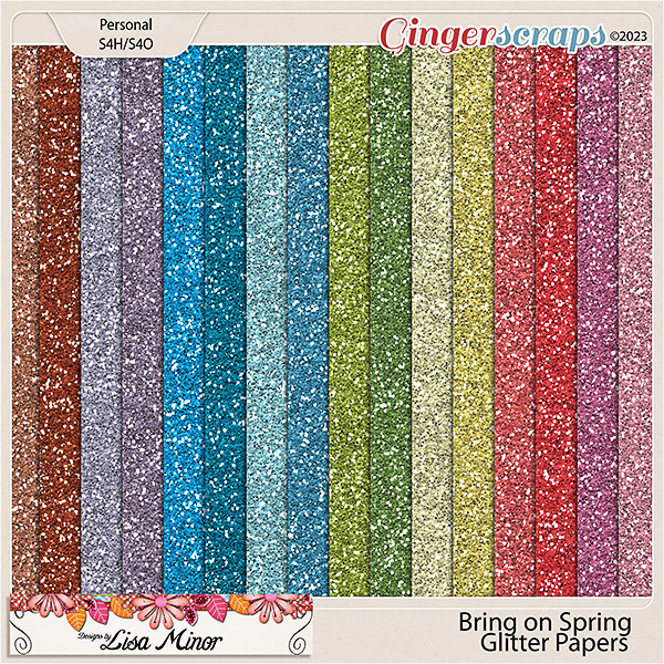 Bring on Spring Glitter Papers from Designs by Lisa Minor