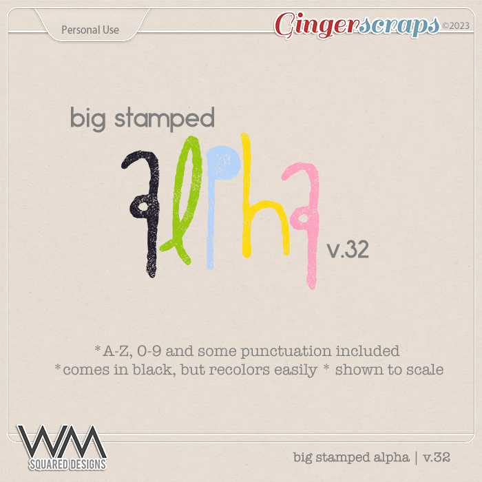 Big Stamped Alpha | V.32