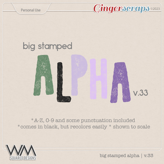 Big Stamped Alpha | V.33
