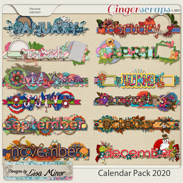 Calendar Pack 2020 from Designs by Lisa Minor