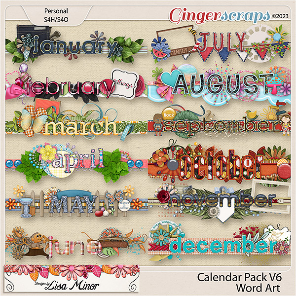 Calendar Pack V6 from Designs by Lisa Minor