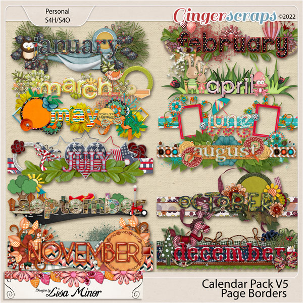 Calendar Pack V5 from Designs by Lisa Minor