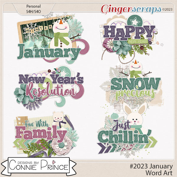 #2023 January - Word Art Pack by Connie Prince