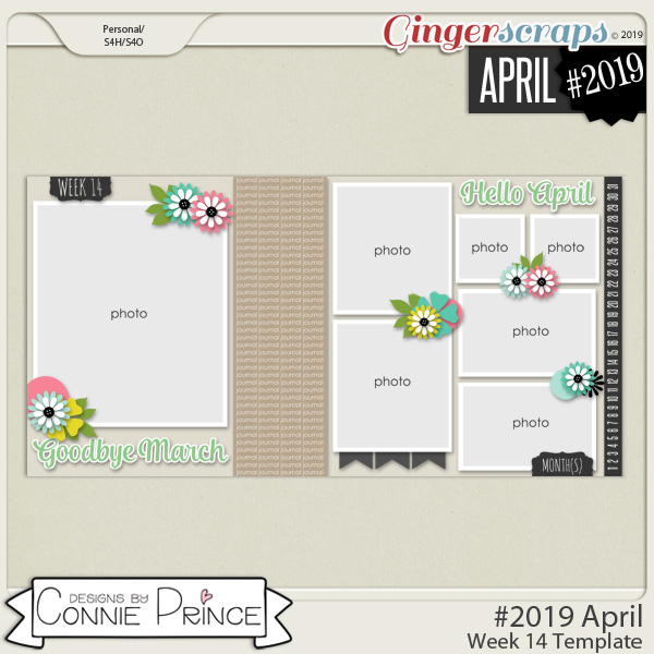 #2019 April - Week 14 Template Pack (CU Ok) by Connie Prince