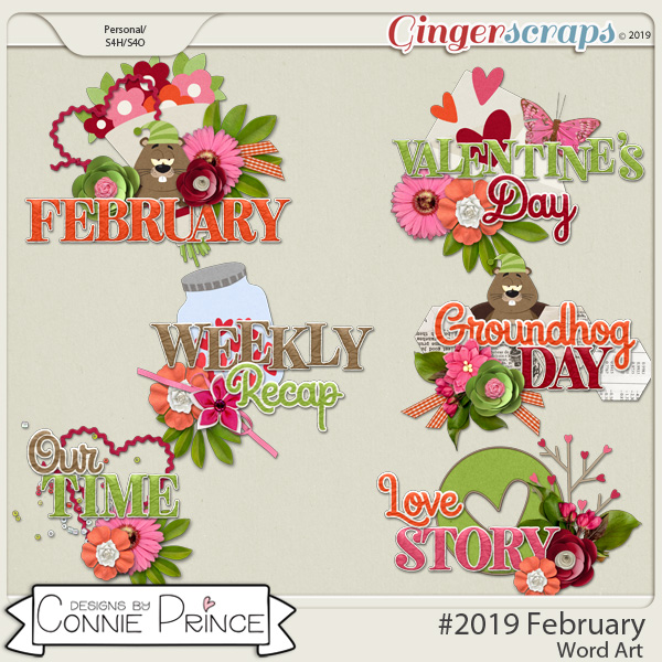 #2019 February - Word Art Pack by Connie Prince