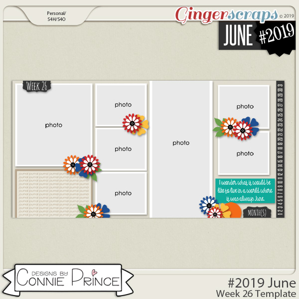 #2019 June - Week 26 Template Pack (CU Ok) by Connie Prince