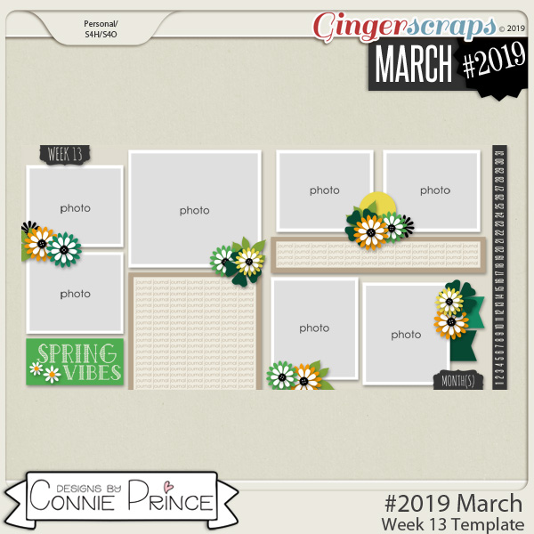 #2019 March - Week 13 Template Pack (CU Ok) by Connie Prince