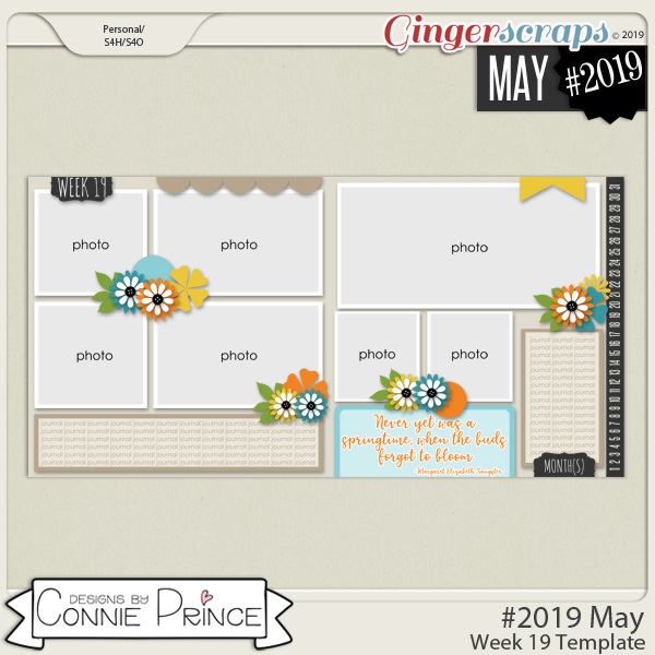 #2019 May - Week 19 Template Pack (CU Ok) by Connie Prince