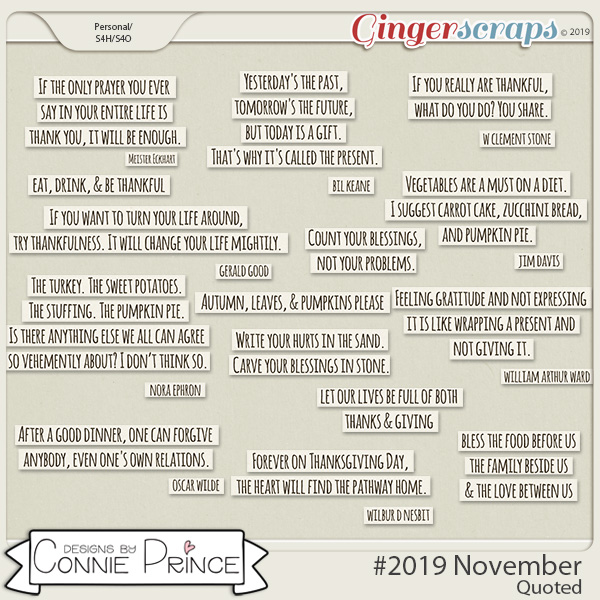 #2019 November - Quoted Pack by Connie Prince