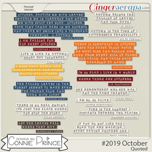 #2019 October - Quoted Pack by Connie Prince