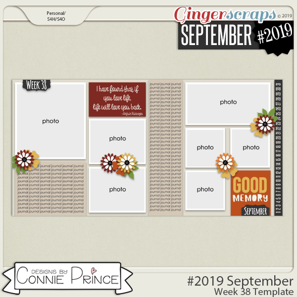 #2019 September - Week 38 Template Pack (CU Ok) by Connie Prince