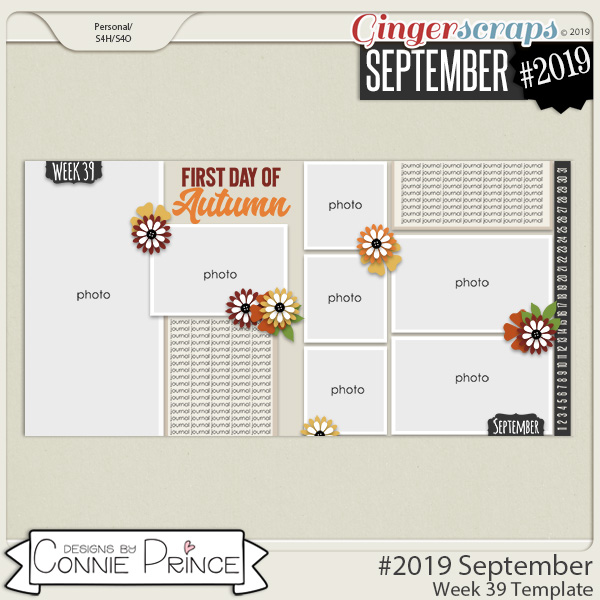 #2019 September - Week 39 Template Pack (CU Ok) by Connie Prince