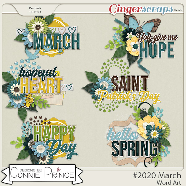 #2020 March - Word Art Pack by Connie Prince