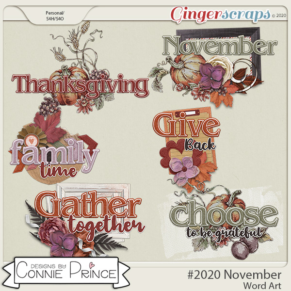 #2020 November - Word Art Pack by Connie Prince