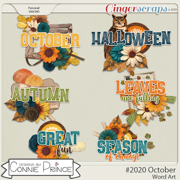 #2020 October - Word Art Pack by Connie Prince