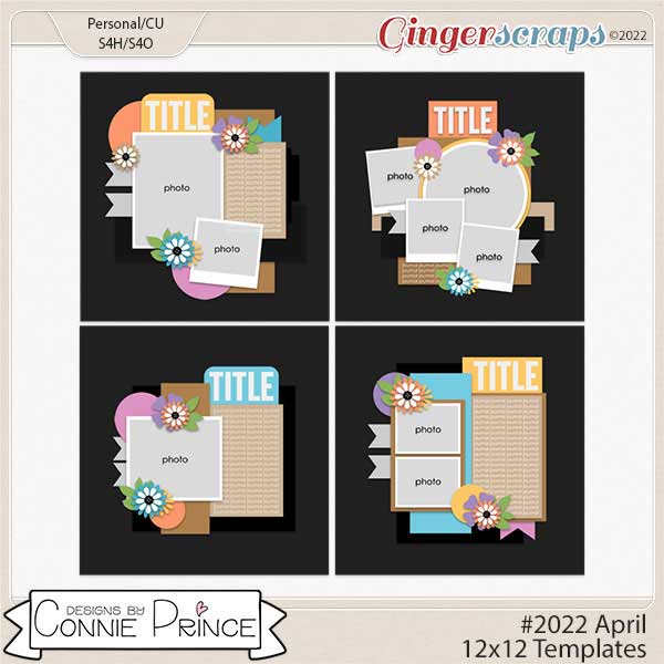#2022 April -  12x12 Templates (CU Ok) by Connie Prince