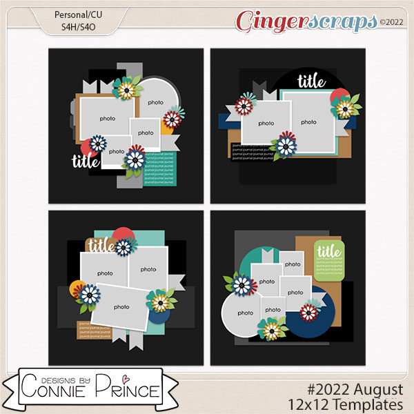 #2022 August -  12x12 Templates (CU Ok) by Connie Prince