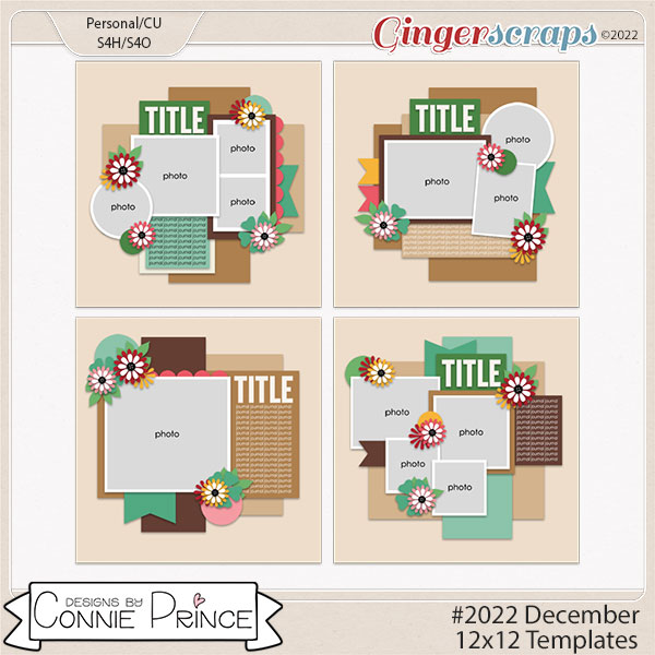 #2022 December -  12x12 Templates (CU Ok) by Connie Prince