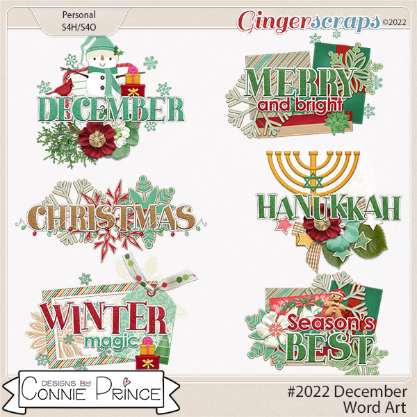 #2022 December - Word Art Pack by Connie Prince