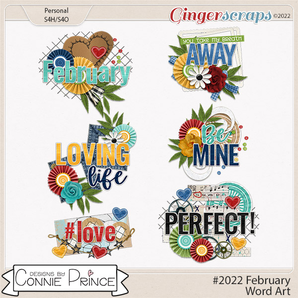 #2022 February - Word Art Pack by Connie Prince