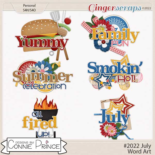 #2022 July - Word Art Pack by Connie Prince