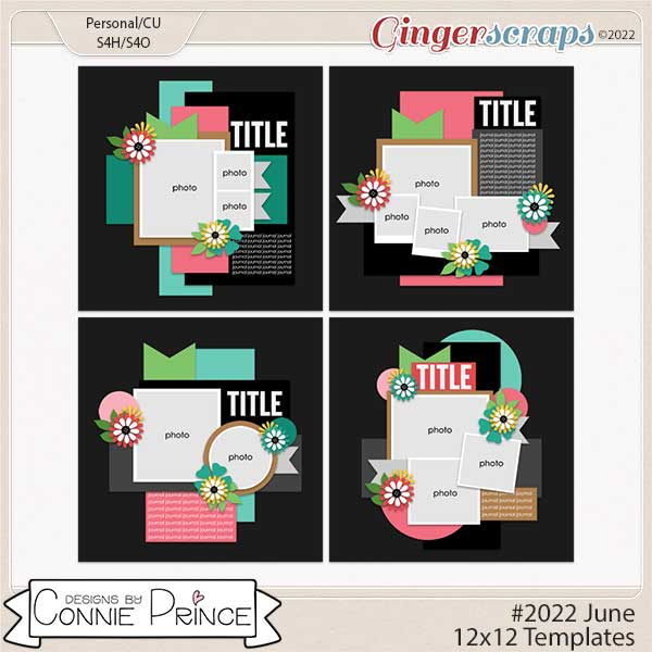 #2022 June -  12x12 Templates (CU Ok) by Connie Prince