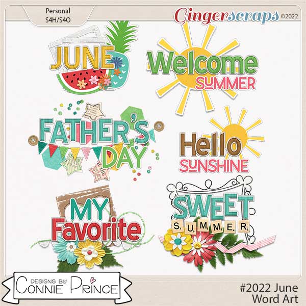 #2022 June - Word Art Pack by Connie Prince
