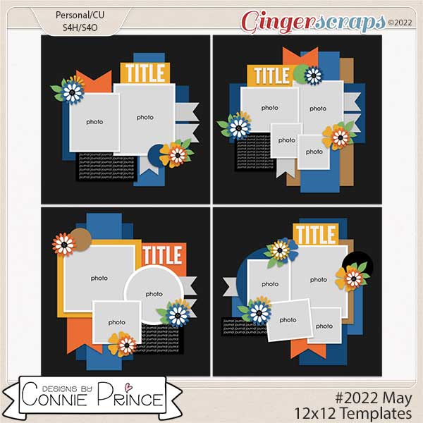 #2022 May -  12x12 Templates (CU Ok) by Connie Prince