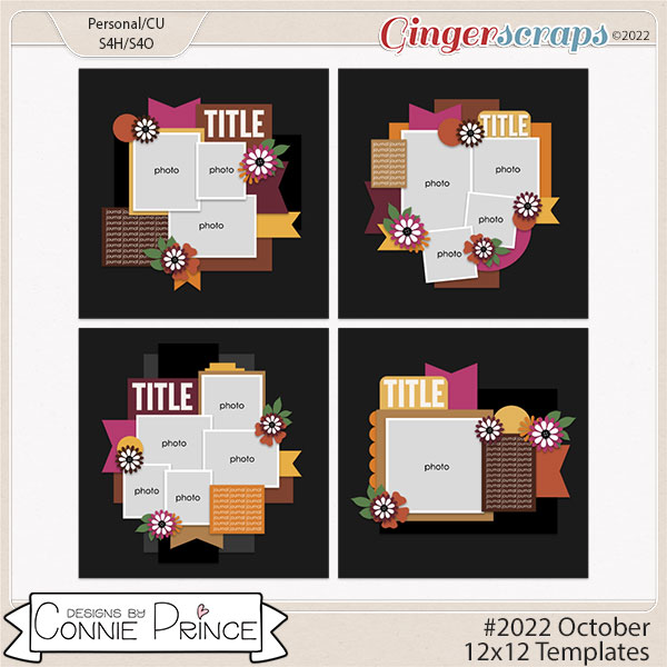 #2022 October -  12x12 Templates (CU Ok) by Connie Prince