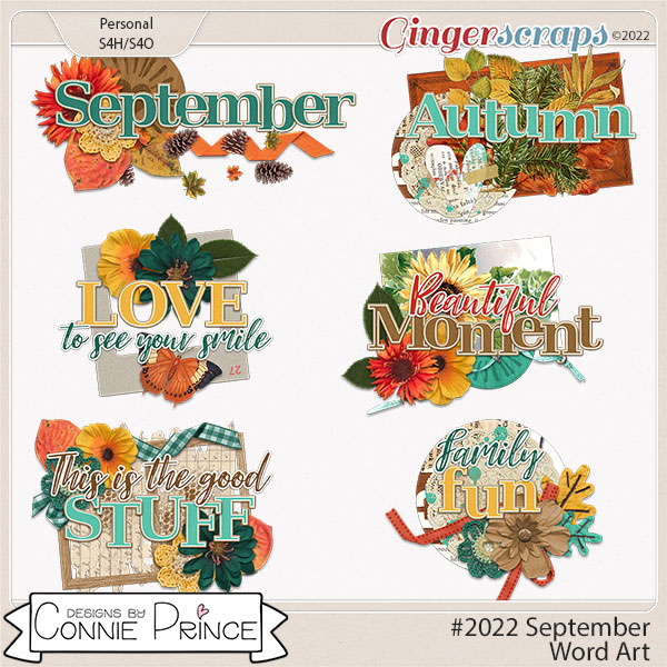 #2022 September - Word Art Pack by Connie Prince