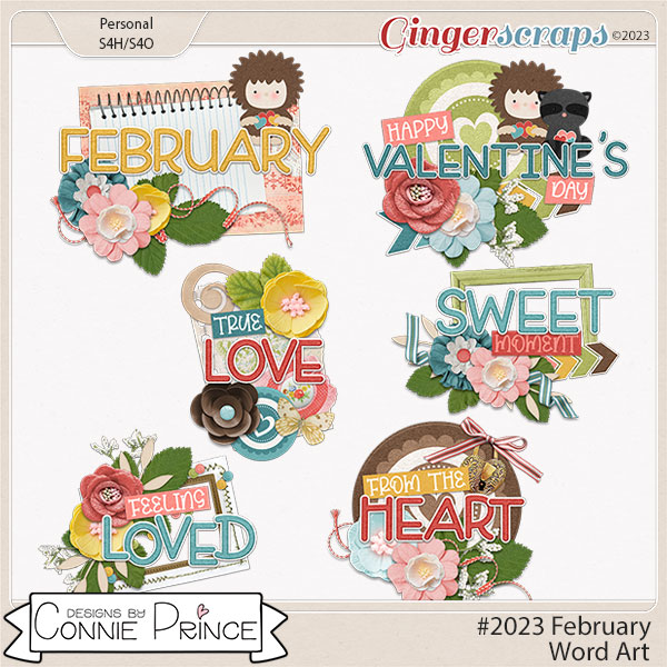 #2023 February - Word Art Pack by Connie Prince