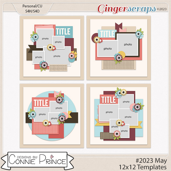 #2023 May -  12x12 Templates (CU Ok) by Connie Prince