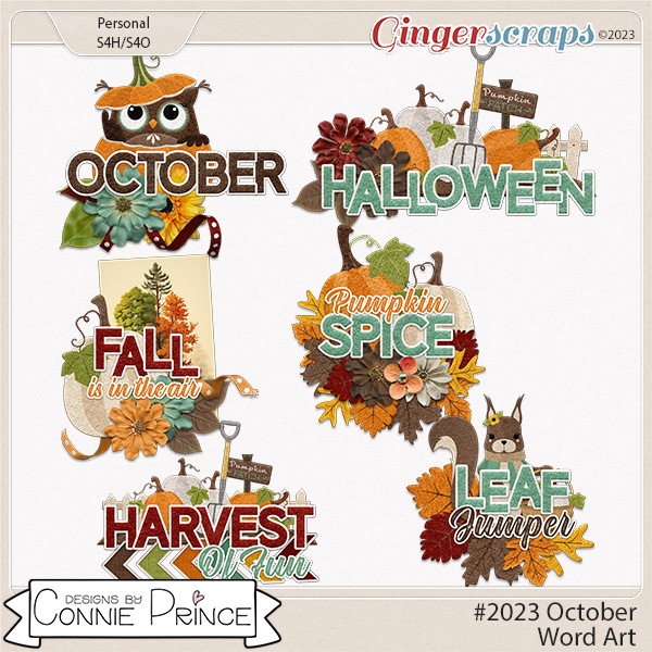#2023 October - Word Art Pack by Connie Prince