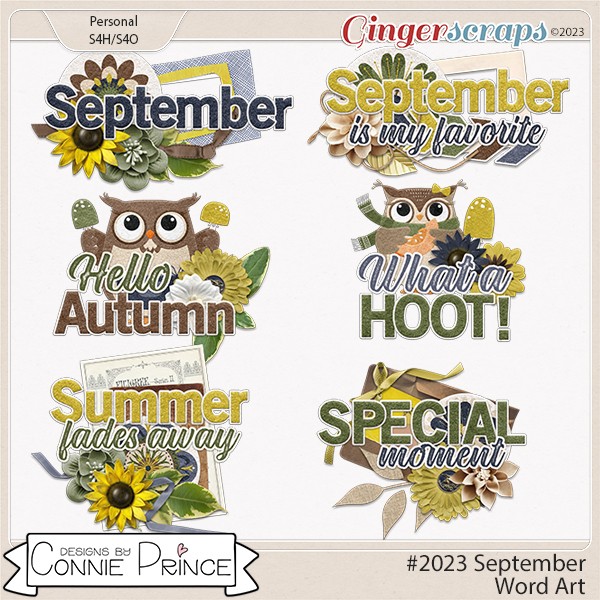 #2023 September - Word Art Pack by Connie Prince