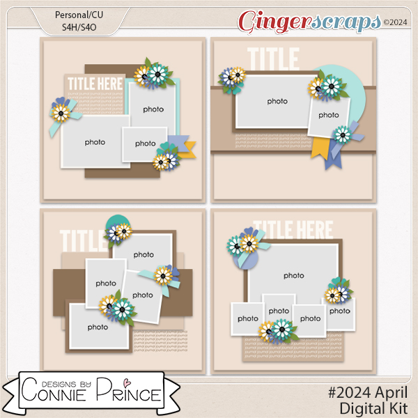 #2024 April -  12x12 Templates (CU Ok) by Connie Prince