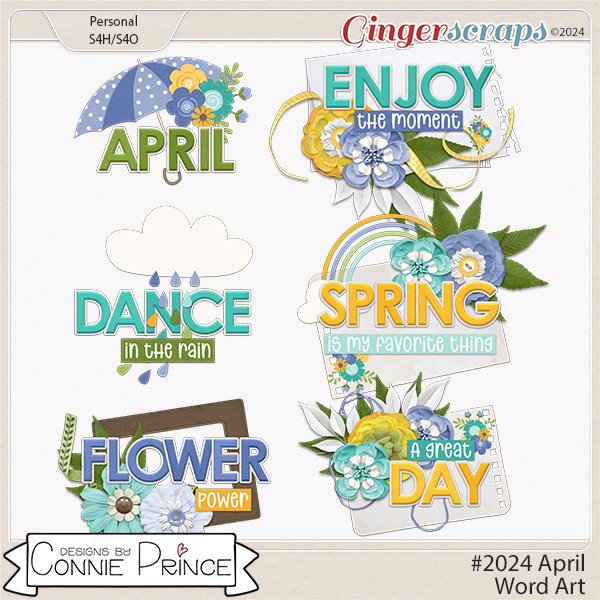 #2024 April - Word Art Pack by Connie Prince