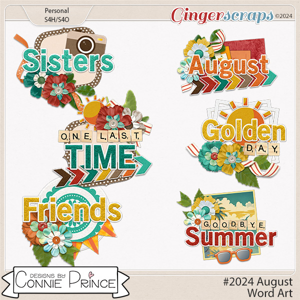 #2024 August - Word Art Pack by Connie Prince