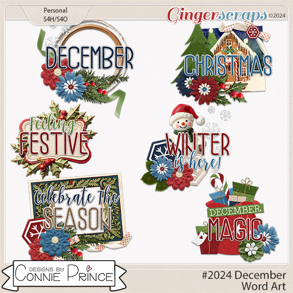 #2024 December - Word Art Pack by Connie Prince