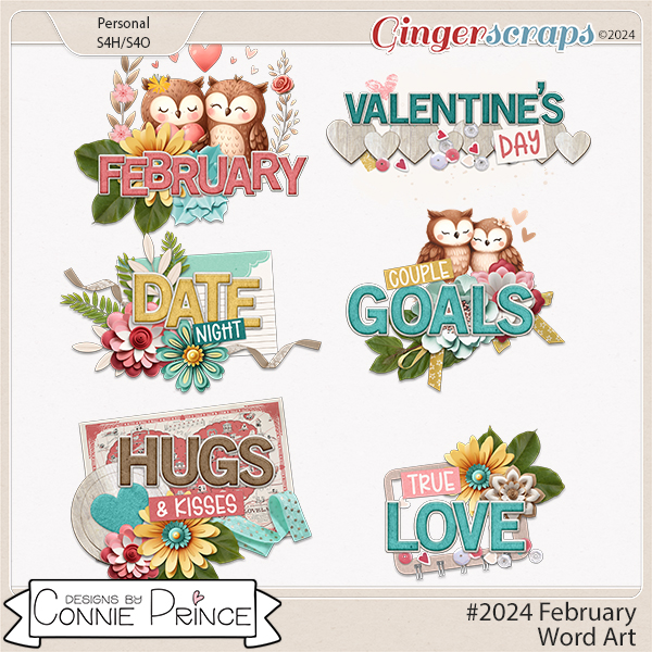 #2024 February - Word Art Pack by Connie Prince