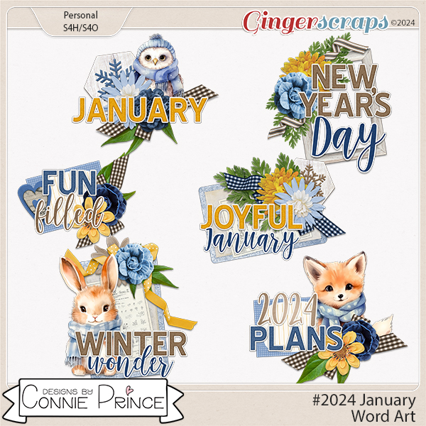 #2024 January - Word Art Pack by Connie Prince