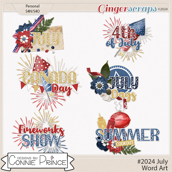 #2024 July - Word Art Pack by Connie Prince
