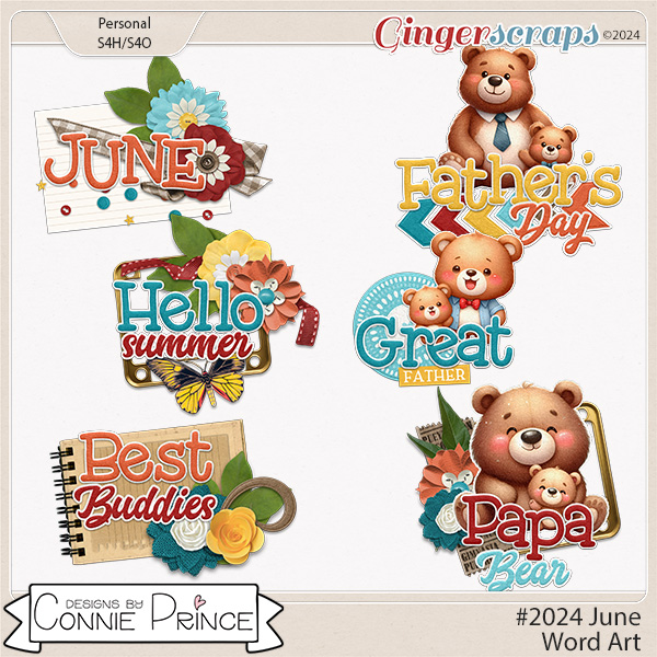 #2024 June - Word Art Pack by Connie Prince