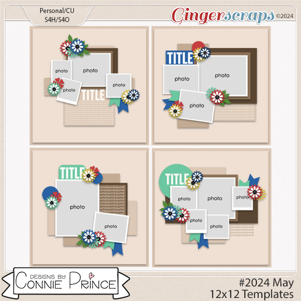 #2024 May -  12x12 Templates (CU Ok) by Connie Prince