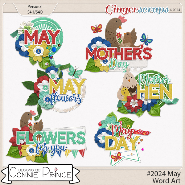 #2024 May - Word Art Pack by Connie Prince