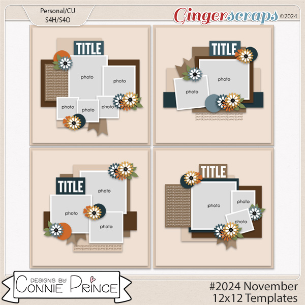 #2024 November -  12x12 Templates (CU Ok) by Connie Prince