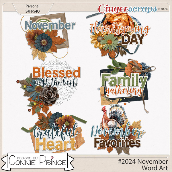 #2024 November - Word Art Pack by Connie Prince