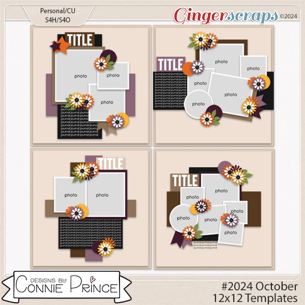 #2024 October -  12x12 Templates (CU Ok) by Connie Prince