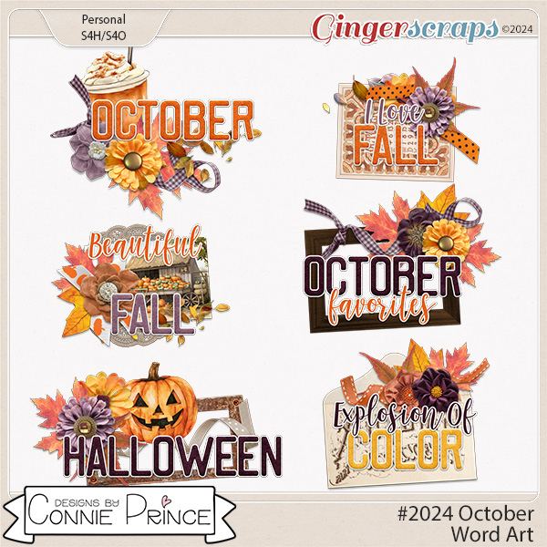 #2024 October - Word Art Pack by Connie Prince